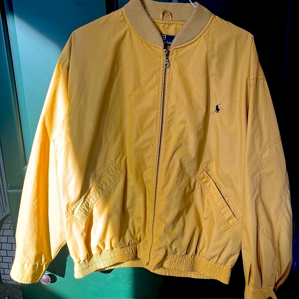 Polo by Ralph  Lauren bomber style jacket- mustard yellow  color, extra large